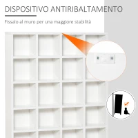 HOMCOM Mobile Libreria porta CD da 24 Ripiani ad Altezza Regolabile, in Truciolato, 130.5x89x20 cm, Bianco(m-7)