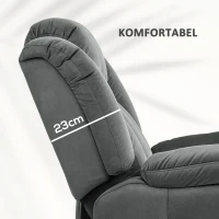 HOMCOM Aufstehsessel mit Massagefunktion und Lendenheizung, Recliner-Sessel mit Fernbedienungen und Seitentaschen, Grau(m-7)