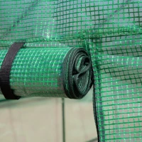 Outsunny Foliengewächshaus Gewächshaus Treibhaus mit Blumenregal Frühbeet Tomatenhaus Pflanzenhaus für Garten, aus Stahlrohl und PE-Gewebe, Grün, 214 x 143 x 195 cm(m-8)