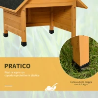 Outsunny Casetta per Robot Tagliaerba in Legno con Piedini Rialzati Tetto Inclinato Impermeabile e anti-UV, Giallo, 75x76x70cm(m-6)