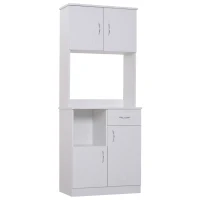 HOMCOM Armario Alacena Buffe Aparador de Cocina Organizador Mueble Auxiliar de Cocina 3 Puertas 1 Cajón y Encimera Abierta para Almacenamiento 71x41x178cm(m-1)