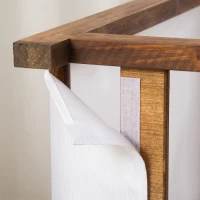 PawHut Niche d'intérieur pour chien en bois et tissu style cabane scandinave avec coussin moelleux(m-9)