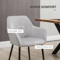 HOMCOM Esszimmerstuhl-Set, komfortabel, 54x57x80 cm, Hellgrau(m-6)