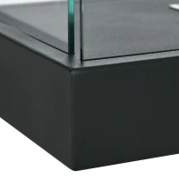 HOMCOM Semineu cu Bioetanol cu 3 Laturi cu Arzator de 2.4L si Durata 4 Ore, Biosemineu cu Panou din Sticla si  Capac 30㎡, 100x30x55cm, Negru(m-8)