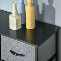 HOMCOM Commode 9 tiroirs meuble de rangement tiroir en tissu pliant - structure acier noir - 100 x 30 x 100 cm, noir et gris(m-9)