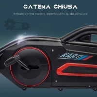 HOMCOM Go Kart a Pedali per Bambini 3-8 Anni con Sedile Regolabile e Ruote in EVA, 100x58x58.5 cm, Rosso Nero(m-8)