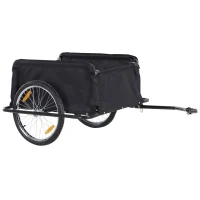 HOMCOM Remorque de Transport Velo Cargo avec reflecteurs et Housse Amovible Rouge/Noir(m-5)