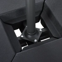 Outsunny Sonnenschirmständer mit Wasser oder Sand befüllbar bis 60 kg Schirmständer 4-tlg. Sonnenschirm Schirmgewicht HDPE Schwarz(m-7)