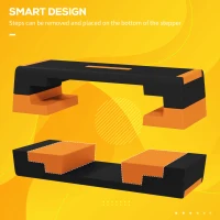 SPORTNOW 15cm/20cm/25cm Exercise Stepper for Home Workout, Aerobic Step Platform - Orange(m-5)