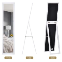 HOMCOM Full Length Mirror for Bedroom, Free Standing Dressing Mirror, Wall Mirror for Living Room, 37 x 154 cm, White(m-7)