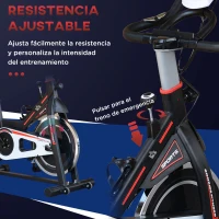 HOMCOM Bicicleta Estática con Volante de 8 kg Pantalla LCD Pulsómetro Sillín y Manillar Ajustables 103x48x115 cm Negro(m-5)