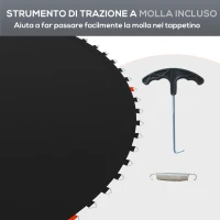 SPORTNOW Tappeto Elastico di Ricambio per Trampolino da 3m con 8 Cuciture e Rivestimento Anti UV, Nero(m-6)