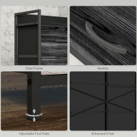 HOMCOM Rustic Chest of Six Fabric Drawers - Black(m-7)