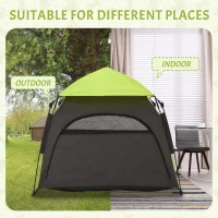 PawHut Foldable Dog Cat Tent with Water-Resistant Oxford, Carry Bag for Extra Large Dog, Green(m-6)