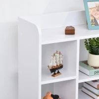HOMCOM Meuble buffet scandinave bibliothèque meuble de rangement en bois panneaux de particules blanc gris(m-6)