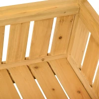 Outsunny Sitzbank mit Stauraum 2-Sitzer Gartentruhe Truhenbank Kissentruhe Aufbewahrung Gelb 115 x 61 x 85 cm(m-9)