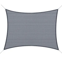 Outsunny Voile d'ombrage rectangulaire 6 x 4 m polyéthylène Haute densité Protection UV Avec sac de rangement - Coloris gris(m-10)