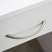 HOMCOM Compact Computer Desk, Study Table with Drawer and Storage Compartment, Writing Workstation, White(m-8)