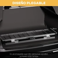 HOMCOM Rampa para Sillas de Ruedas Plegable de Aleación de Aluminio 122 cm con Adhesivos Reflectantes Carga 272 kg Negro(m-6)