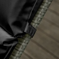 Outsunny Set of 2 Sun Lounger Cushions, Replacement Cushions for Rattan Furniture with Ties, 196 x 55 cm, Cushion ONLY, Black(m-9)