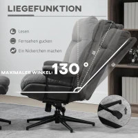 HOMCOM Relaxsessel mit Ottomane, Sessel mit Fußhocker, verstellbare Rückenlehne; Mikrofaser, Dunkelgrau(m-4)