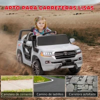 AIYAPLAY Coche Eléctrico para Niños de +3 Años Toyota LAND CRUISER con Batería 12V Mando a Distancia y Música MP3 Gris(m-7)