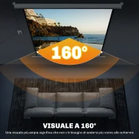 HOMCOM Telo Proiettore Motorizzato da 85" con Telecomando, in Plastica e Metallo, 176.5x8x176.5 cm, Bianco(m-5)