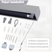Outsunny Senkrechtmarkise Balkonmarkise Vertikalmarkise Windschutz Seitenrollo Sichtschutz mit Handkurbel Polyesterstoff+Aluminium Dunkelgrau 250 x 140 cm(m-6)