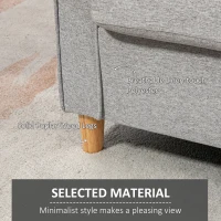 HOMCOM Compact Loveseat Sofa, Modern 2 Seater Sofa for Living Room with Wood Legs and Armrests, Light Grey(m-5)