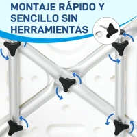 HOMCOM Silla para Ducha Taburete de Ducha Antideslizante con Altura Ajustable y Apoyabrazos Regulable Carga 136 kg(m-6)