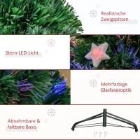 HOMCOM Künstlicher Weihnachtsbaum Realistischer künstlicher Weihnachtsbaum LED-beleuchteter künstlicher Weihnachtsbaum, 1,2 m(m-7)