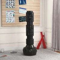 SPORTNOW Standboxsack, Boxdummy, versetzbare Trefferflächen, befüllbare Basis, schwarz, 56L x 56B x 175H cm(m-2)