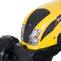 HOMCOM Tractor Pedal con Remolque para Niños 3 Años Juguete de Montar Coche de Pedales Carga 35 kg 133x42x51 cm Amarillo(m-9)