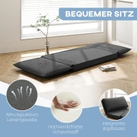 HOMCOM Schlafsessel, 6-fach verstellbare Rückelehne, atmungsaktiver Stoff, integrierte Kopfstütze, Anthrazit(m-6)