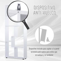 HOMCOM Estantería Moderna Vertical Diseño de Librería con 8 Estantes E1 Tablero de Partículas 70x24x178cm Blanco(m-6)