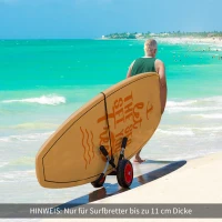 HOMCOM Surfwagen klappbar bis 45 kg AluTransportwagen Kajakwagen klappbar gepolstert Kunstleder-Reifen Bootswagen Surfwagen Bootstrailer Trolley für Surfbrett Board Schlauchboot(m-2)