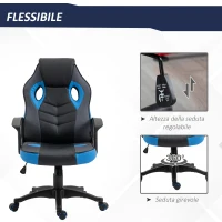 Vinsetto Sedia da Gaming Poltrona da Ufficio Girevole con Rotelle in Similpelle(m-4)