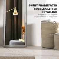 HOMCOM Glitter Frame Full-Length Mirror - Silver(m-7)