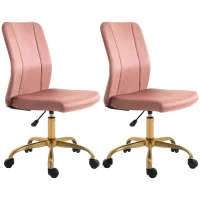 Vinsetto Lot de 2 chaises de bureau design contemporain fauteuil pivotant dossier incurvé hauteur réglable revêtement velours(m-1)