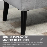 HOMCOM Banco de Almacenamiento con Tapa Abatible Reposabrazos y Patas de Madera para Salón 111,5x41x65 cm Gris Claro(m-5)