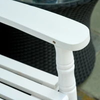 Outsunny Sedia a Dondolo 2 Posti in Legno con Schienale Alto e Braccioli, 117x85x120 cm, Bianco(m-8)