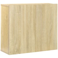 HOMCOM Escritorio Flotante Multifuncional Mesa Plegable de Pared Moderna con Estante de Almacenamiento 60x20x50 cm Roble(m-10)