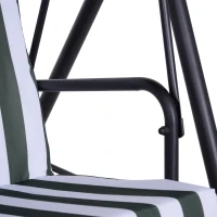 Outsunny Dondolo da Giardino 3 Posti con Tetto Parasole e Struttura in Acciaio, 172x110x153cm, Bianco e Verde(m-8)