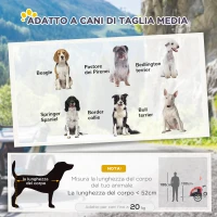 PawHut Rimorchio Bici per Cani Taglia Media a 2 Ingressi con Finestrelle e Tettuccio Apribile, 126-155x83x108 cm, Rosso(m-5)