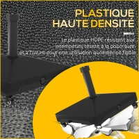 Outsunny Pied de parasol, Base de lestage carré en plastique HDPE 4 roulettes et poignée, capacité 21kg dim. 45L x 45l x 40H cm(m-6)