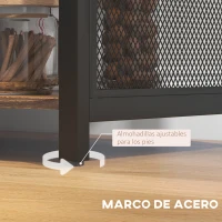 HOMCOM Aparador de Cocina con 6 Estantes Abiertos Porta Copas y Estante Ajustable para Bar Comedor 120x40x76 cm Marrón Rústico(m-5)