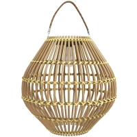 Outsunny Gartenleuchte Solarleuchte Garten-Solarleuchte, PE-Rattan, Boho-Design, 31 cm x 31 cm x 32 cm, Gelb