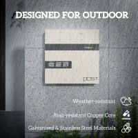 HOMCOM Locking Galvanised Steel Letterbox - White/Black(m-4)