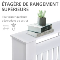HOMCOM Cache-radiateur couverture radiateur Design couverture radiateur Panneau Cabinet 112L x 19l x 81H cm MDF Blanc(m-4)