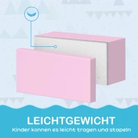 HOMCOM Schaumstoff-Bausteine für Kinder, fördert Kreativität, Kunstleder, 40x40x20 cm, Mehrfarbig, 1-3 Jahre(m-6)